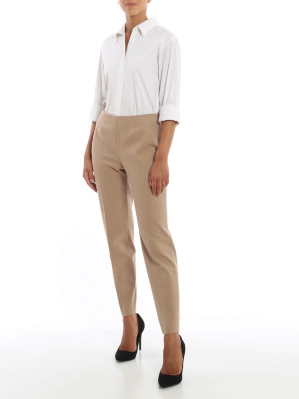 Piazza Sempione Audrey Taupe Slim Ankle Pants